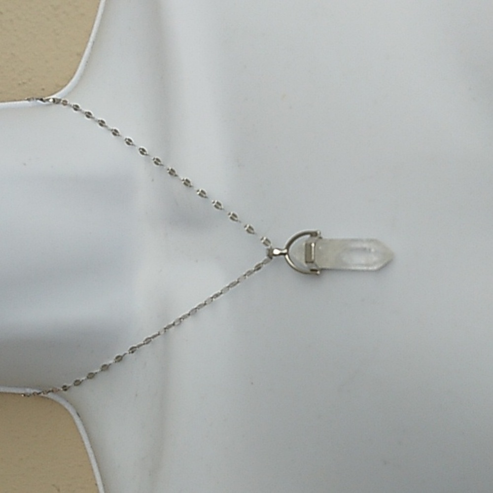Quartz Crystal Wrapped in Sterling Silver Necklace